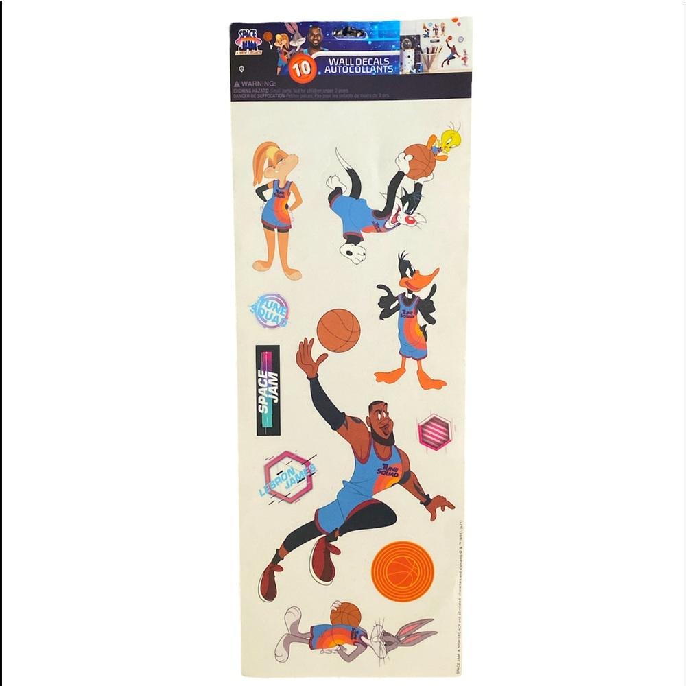 Space Jam Wall Decals Bugs Bunny Daffy Duck Tweetie Bird Lebron James Basketball